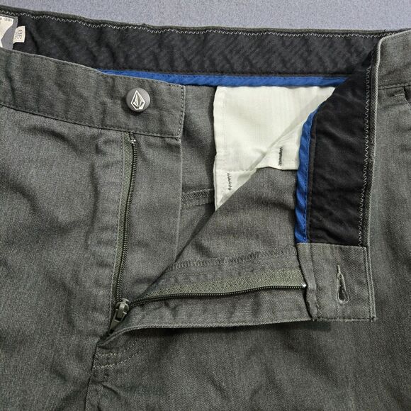 Volcom Vmonty Men 38 Charcoal Heather Gray Straight Skater Urban Chino Pants - Picture 6 of 14